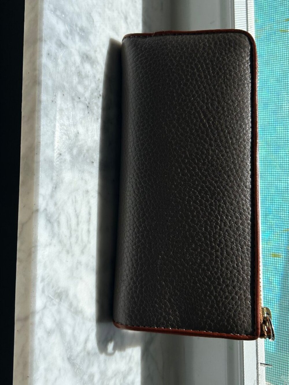 Dooney & Bourke Taupe Pebble Leather Zip Around Wallet - Picture 4 of 5